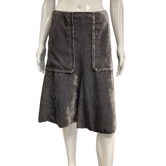 Dorothee Schumacher Dresses & Skirts - DOROTHEE SCHUMACHER Gray Crushed Velvet Pocket A-Line Knee Length Skirt Size M